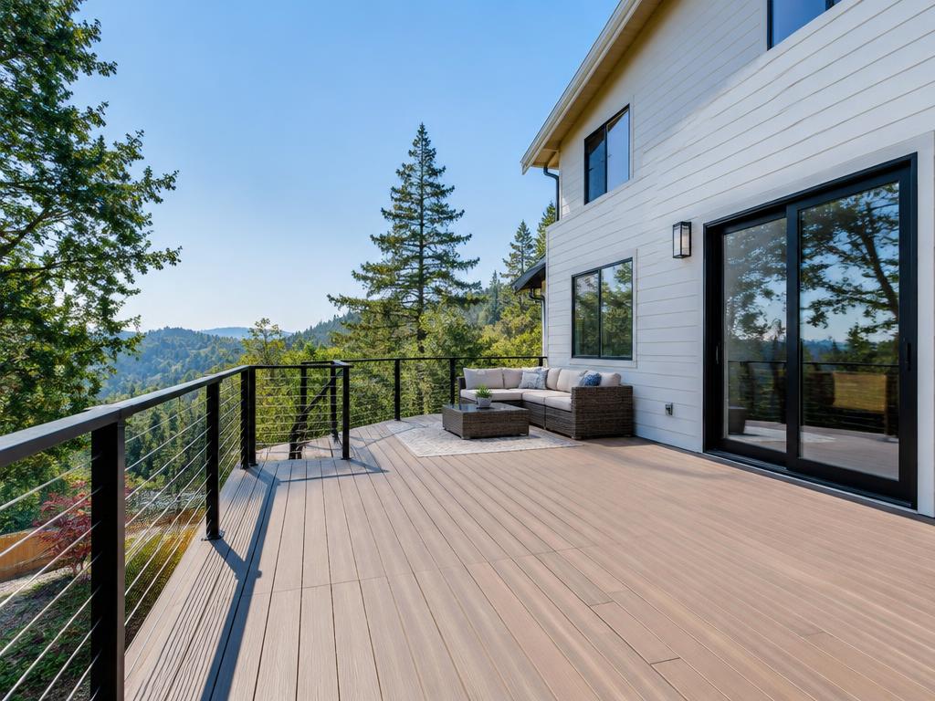 Beautiful redwood deck replacement by J & A Exteriors